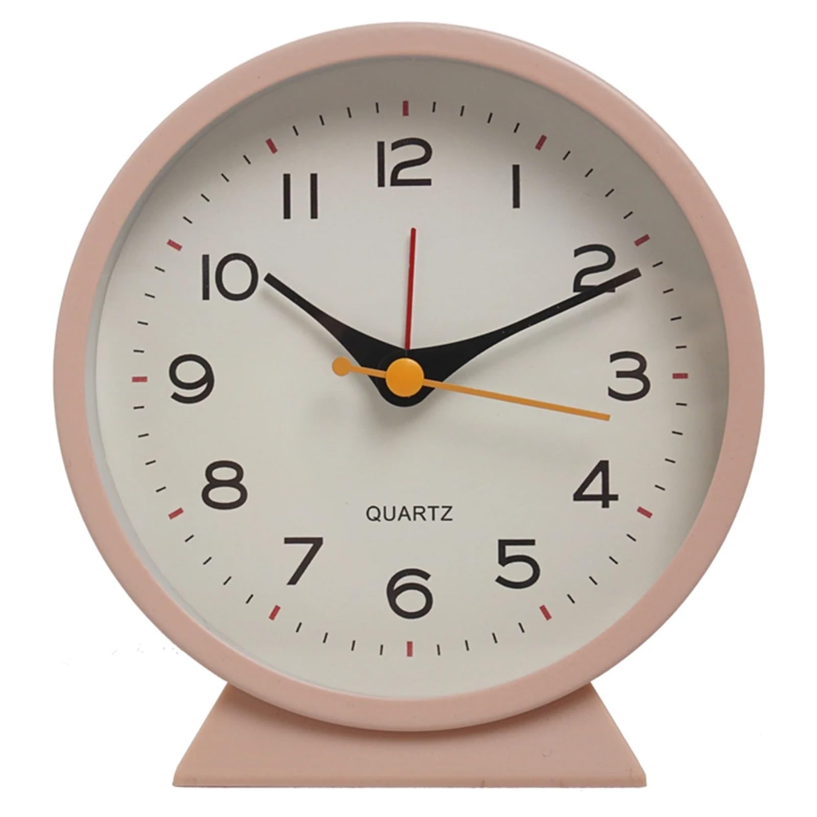 MZPOZB Shower Clock 1pc Simple Metal Small Alarm Clock Creative Bedside Desktop Mute(Pink)