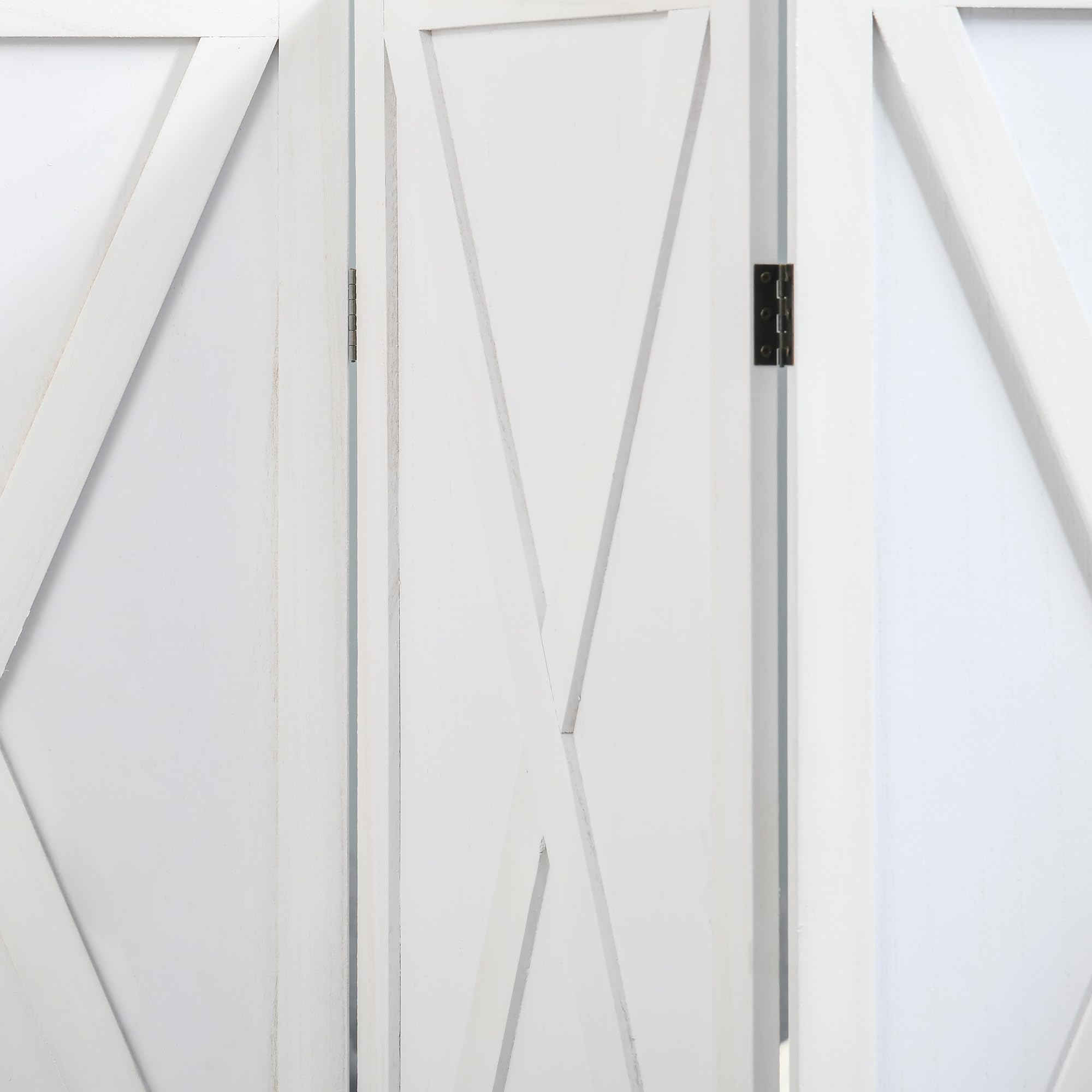 HOMCOM Paravent Intérieur 4 Panneaux 182L x 170H cm Campagnard Chic Blanc