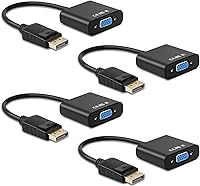 Ankey 4-Pack Gold-Plated DisplayPort to VGA Adapter (DP Male to Female) - 1080p HD Converter for Laptop, PC, Monitor, Projector