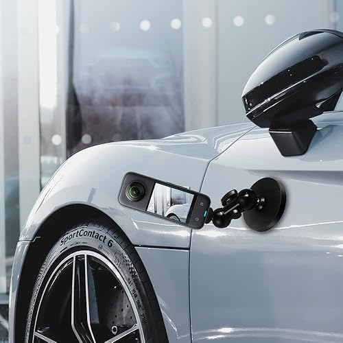 Miniatura 6 de Soporte magnético para cámara compatible con GoPro Akaso Insta360 DJI Osmo Action, con cabezal de bola de rotación, revestimiento de goma súper