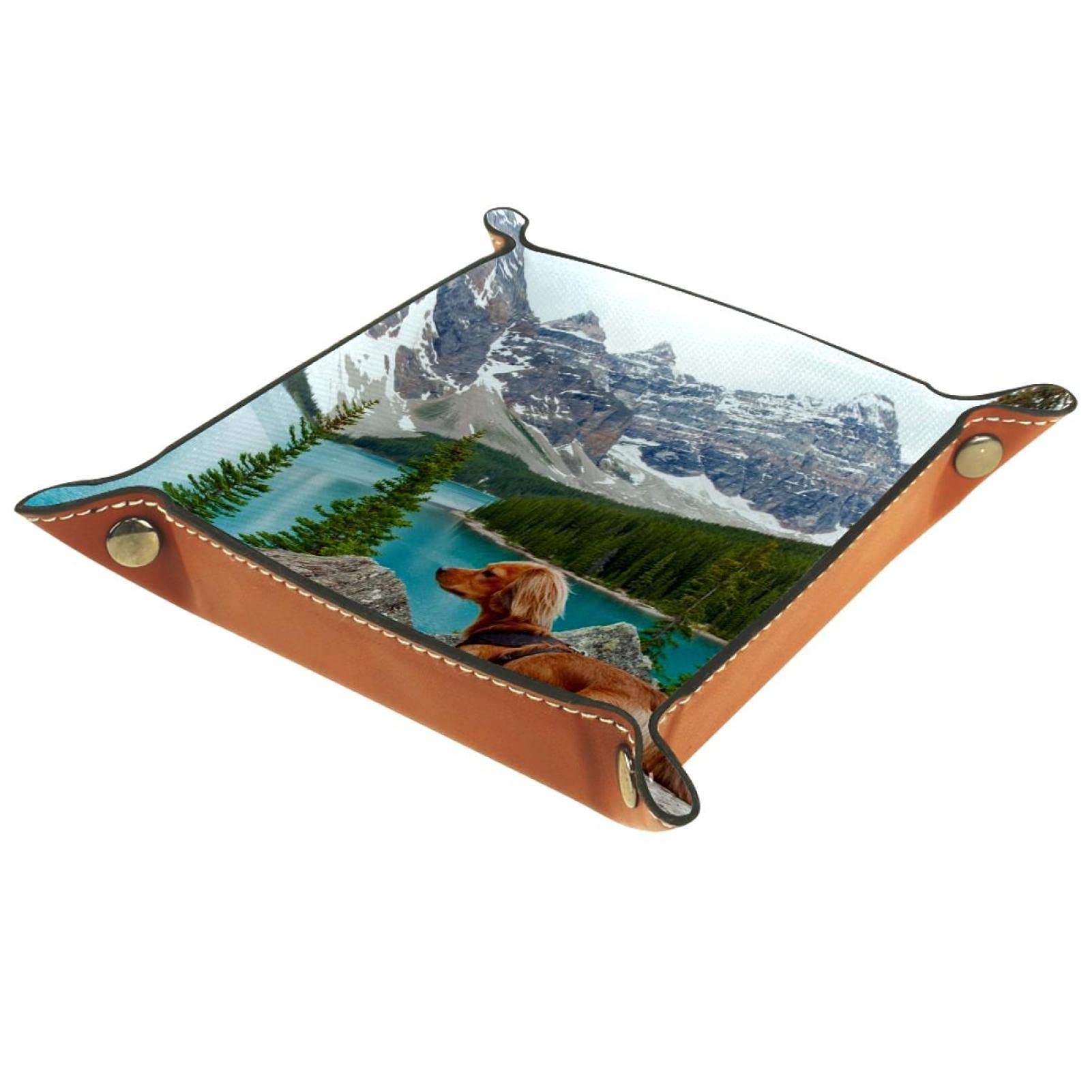 InnoBeta Dackel-Tablett Aus PU-Leder – Schreibtisch-Organizer Mit Niedlichem Hundemotiv – Geschenk Für Hundeliebhaber