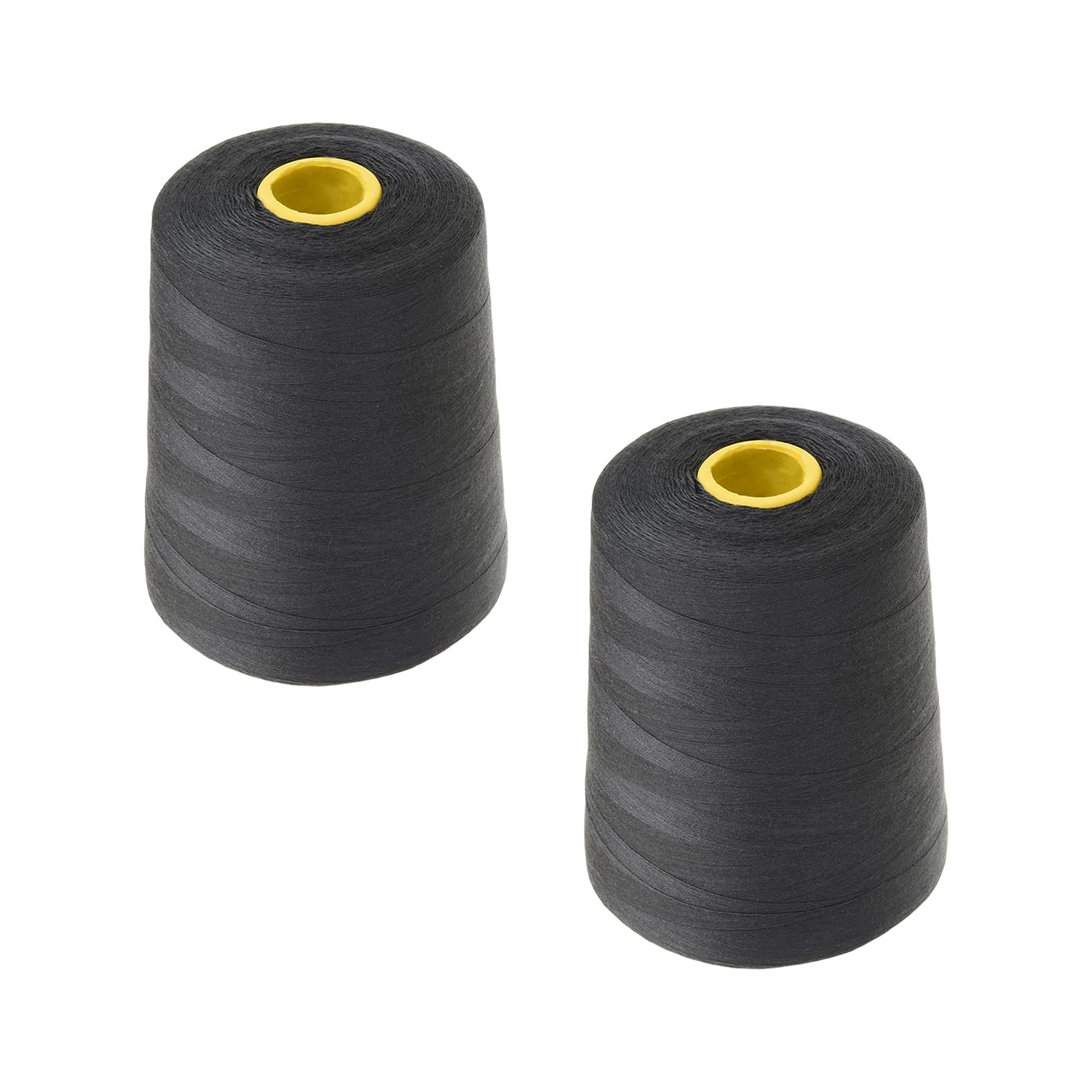 Othmro Dark Gray Polyester Machine Thread(8000 Yards Each) Sewing Thread Cones 2Pcs Polyester Thread Spools for Sewing 11cm Length 220g