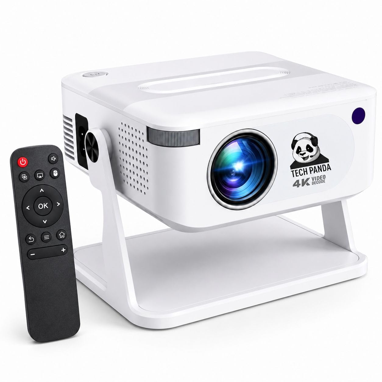 Tech Panda 4K Video Decode Projector with Remote Control, White | Home Theatre Use, Built-in Speaker, Adjustable Focus, Compact Design, Stand Included-image-27