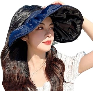 BYYI UVカット帽子 レディース 日除け帽子 UVカット 帽子 レディース ハット レディース 日焼け防止【つば広・小顔効果・折りたたみ・サイズ調節】 遮光 遮熱 通気 紫外線対策 日除け帽子 ワイヤー入り あご紐 散歩 旅行