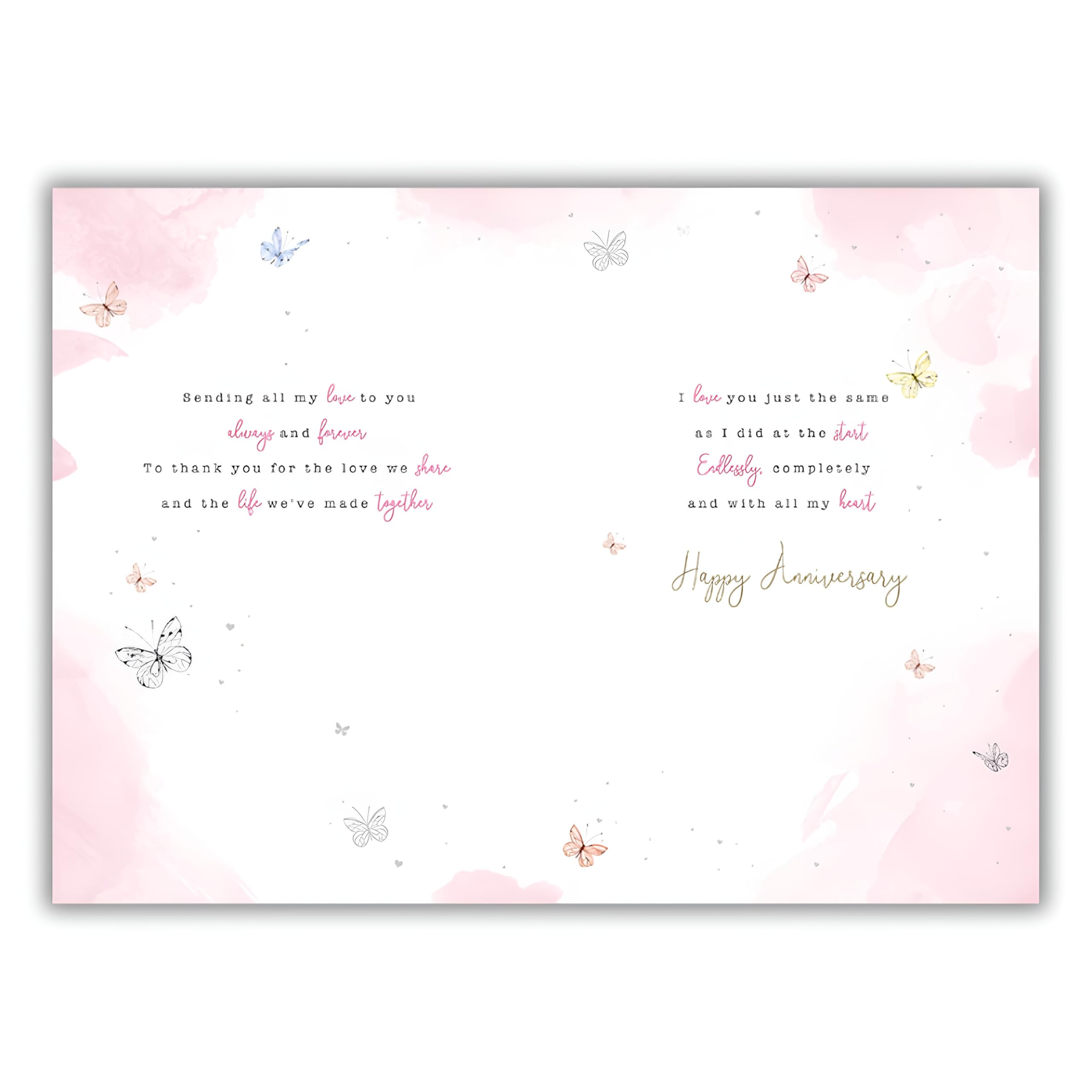 Noel Tatt Anniversary Card for Wife - Pretty Champagne & Floral Bouquet Design - Premium Happy Anniversary Greeting Card with Envelope - Image 2