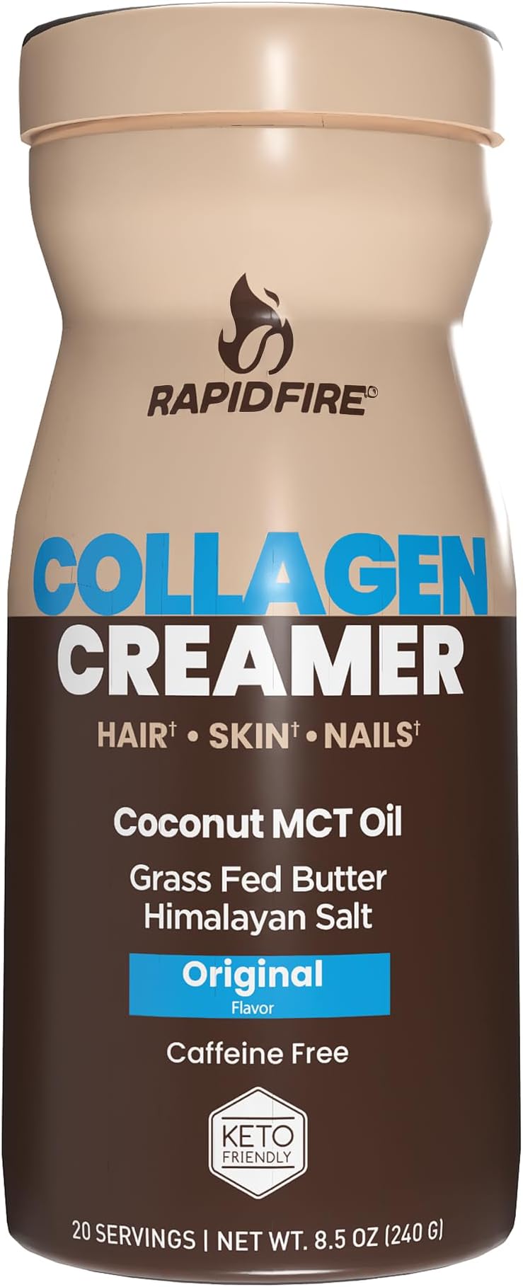 Collagen Creamer with MCT Oil for Coffee or Tea, Supports Energy and Metabolism, Weight Loss Diet for Hair, Skin, & Nails, 7.65 Oz