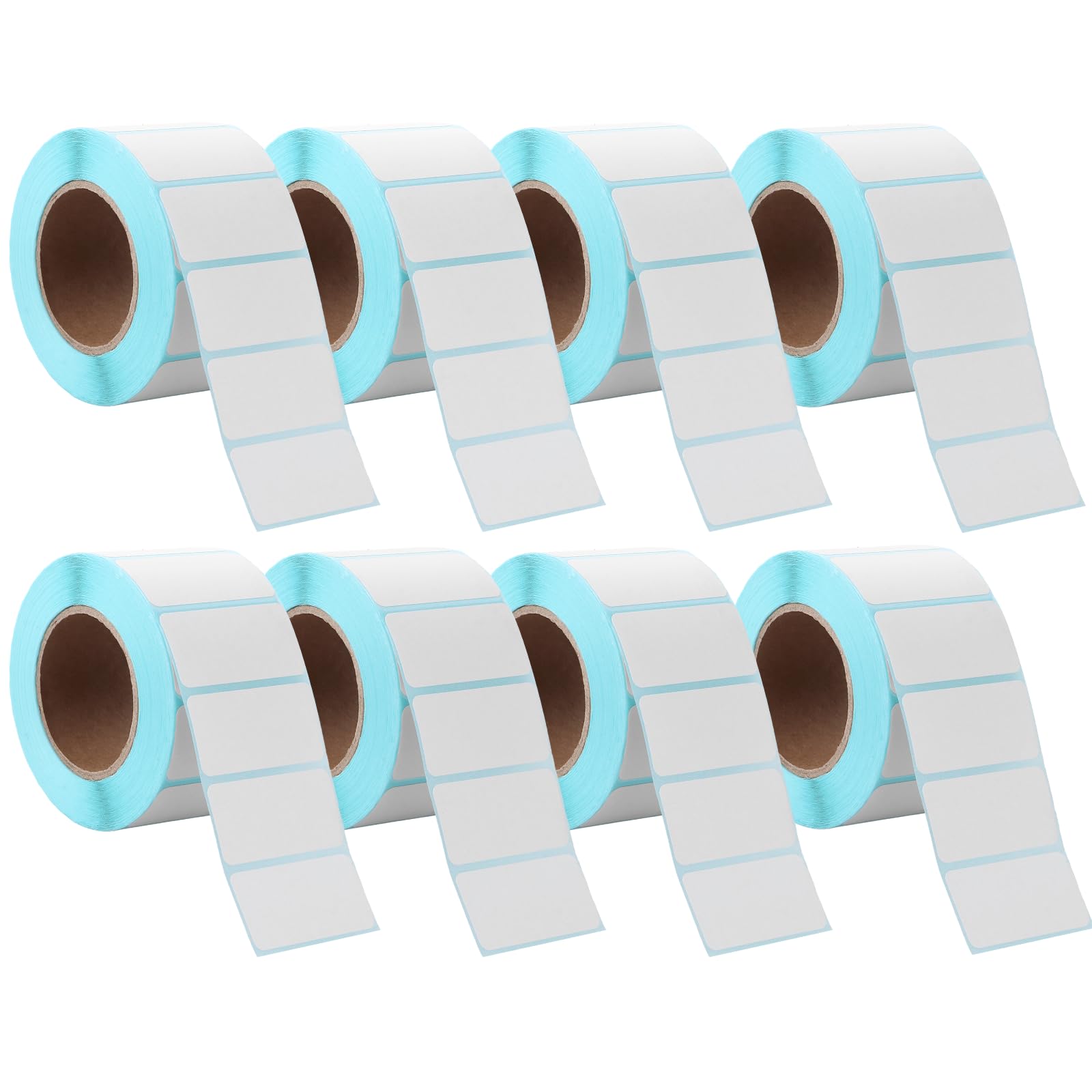YKUKIZEE 8 Roll Self-Adhesive Address Labels on Roll 40mm X 20mm, Thermal Labels Stickers, 8000 PCS White Removable Address Labels Blank Roll for Frozen Fridge Catering Food Jar Kitchen Office