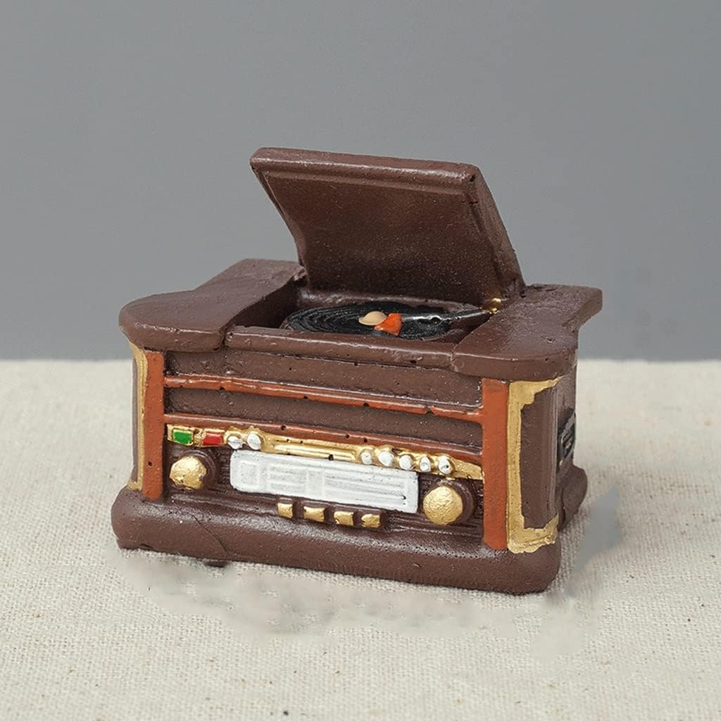 Retro Nostalgic Desktop Mini Resin Phone Decoration Cartoon Decoration Model Radio Decoration (Color : B, Size : One) (A One)