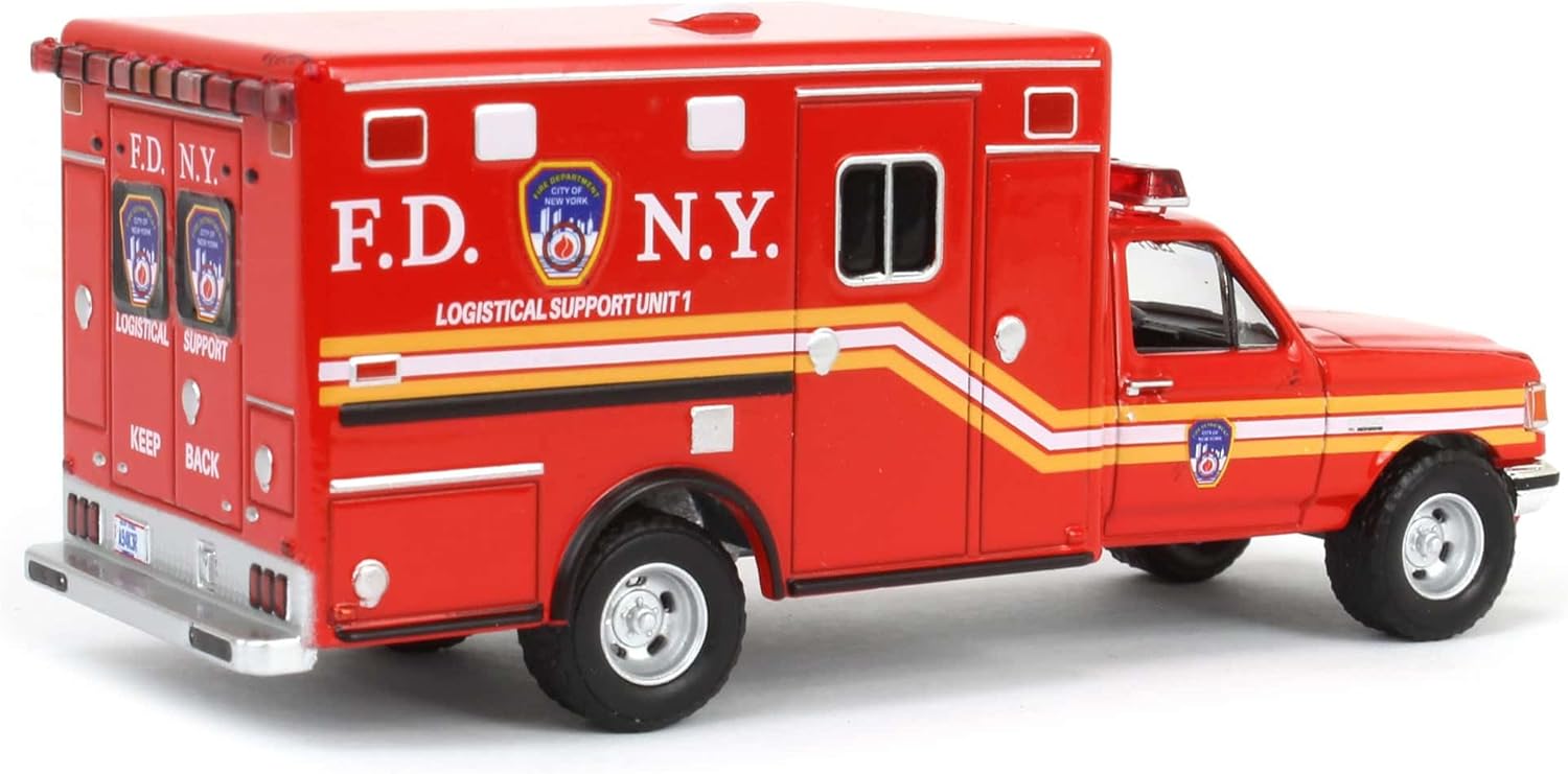 Greenlight 1/64 1989 F-350 Ambulance FDNY Support Unit First Responders 67067