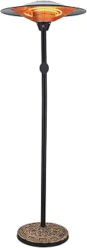 Patio Heater Patio Heater - Outdoor Electric Heater 3 Adjustable Power Level Freestanding Outdoor Infrared Heater Portable Heater, for Patio,Courtyard,Garage Use