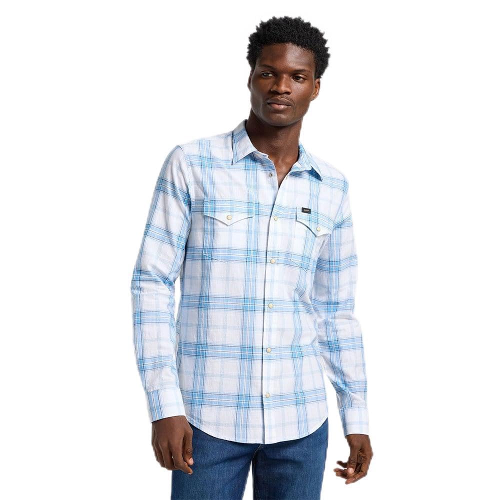 Lee Clean Western Shirt, Stream Bright White, M