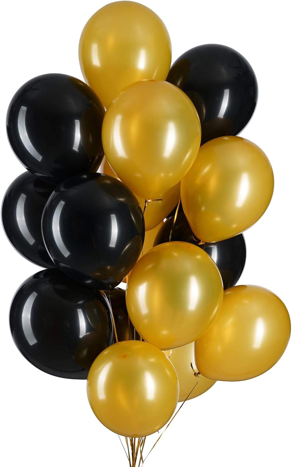 12 in Black and Gold Balloons Helium Balloons Quality Latex Balloons