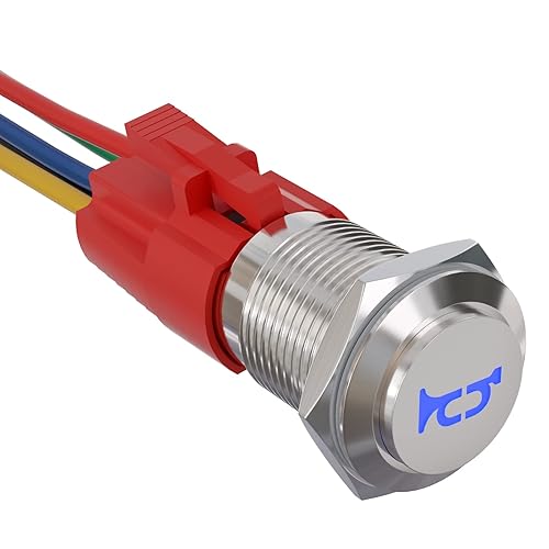 Miniatura 8 de APIELE Interruptor de palanca de bocina de altavoz momentáneo de 0.630 in y 12 V, orificio de montaje de 0.63 pulgadas, orificio de montaje 1NO 1NC