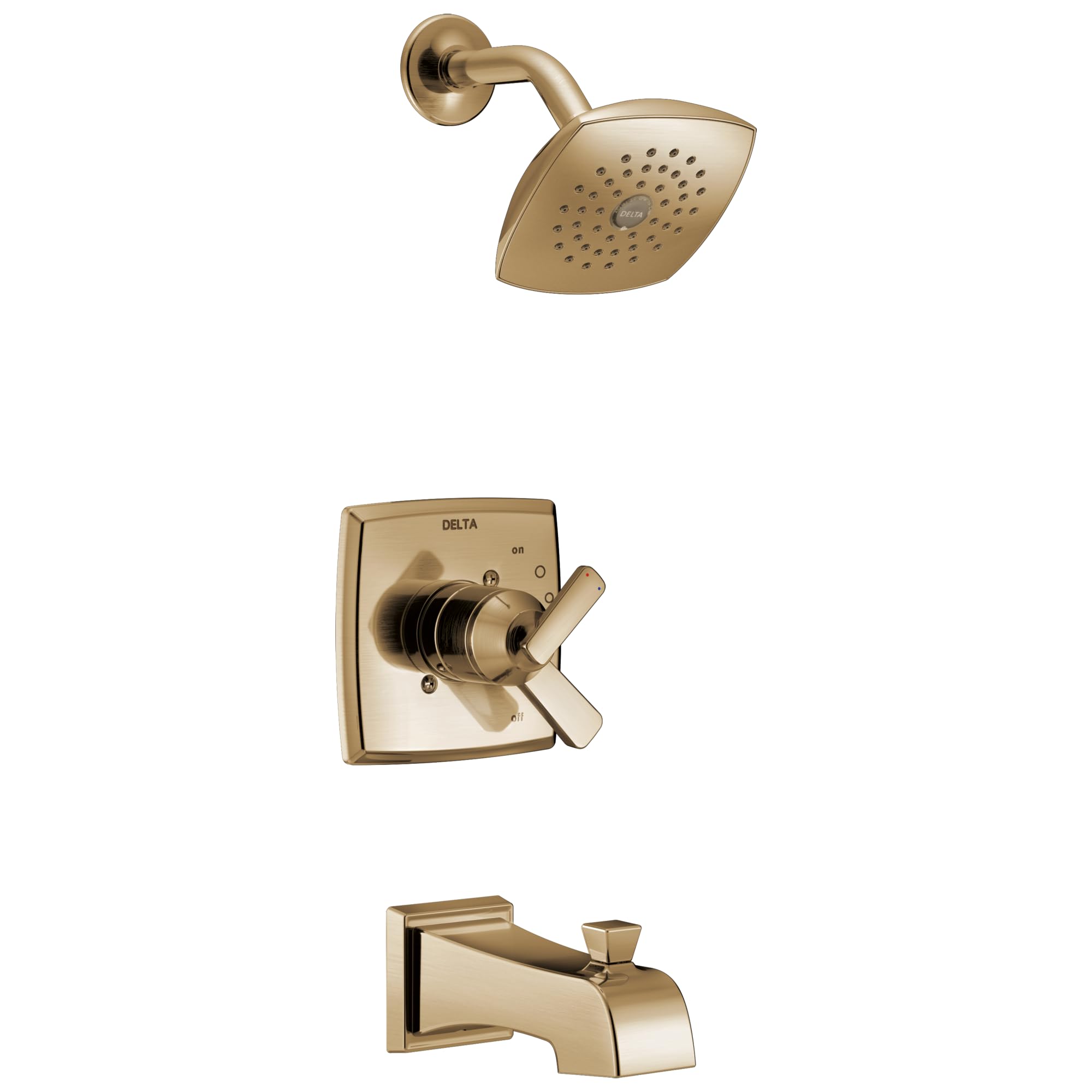 Delta Ashlyn 17 Series Dual-Function Bathtub and Shower Faucet Set, Gold 2-Handle Shower ValveTrim Kit, Champagne Bronze T17464-CZ (Valve Not Included