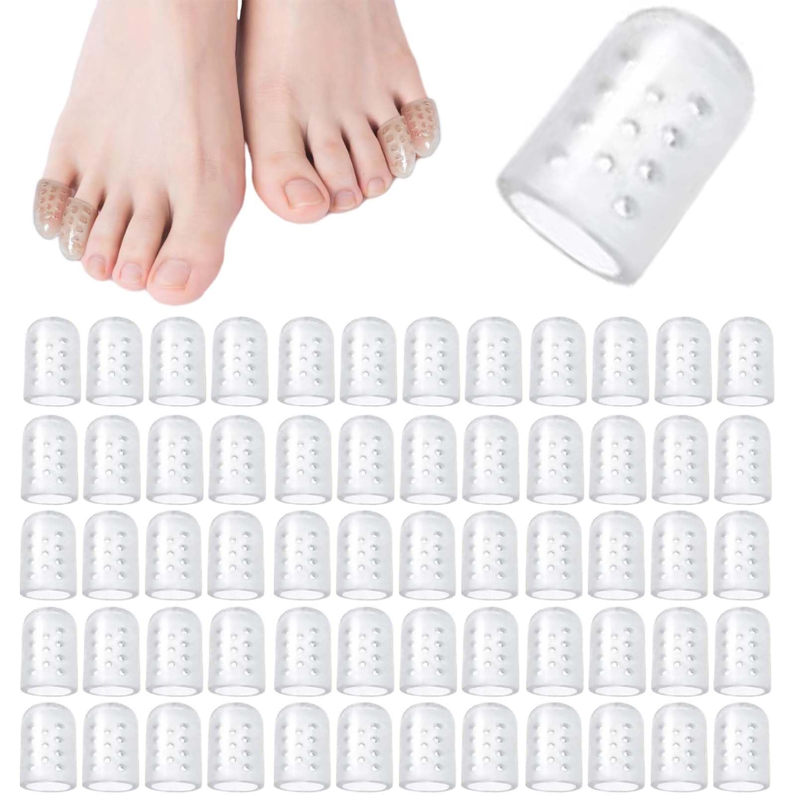 10 Protections En Gel Pour Gros Orteil - Capuchons En Silicone Respirant, Taille Large, Couleur Or
