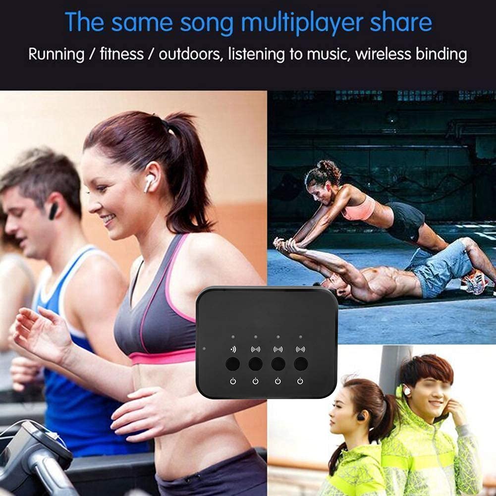 Divisor Bluetooth de 1 entrada y 3 salidas, adaptador de audio estéreo inalámbrico con cable de 3,5 mm, compatible con teléfonos móviles, tabletas, portátiles, para escuchar música, ver películas, jug