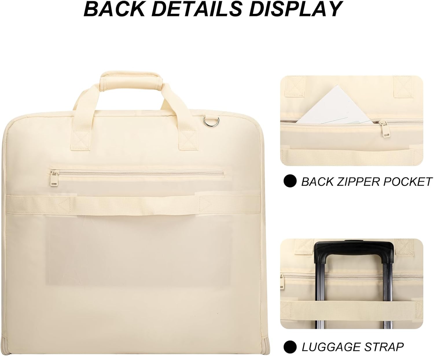 Travel Garment Bag for women,Lightweight Puffy Carry on Garment Bag for Hanging Clothes,44.7'' Waterproof Travel Suit Bag with Shoulder Strap,2 in 1 Foldable Duffle Bag,Khaki