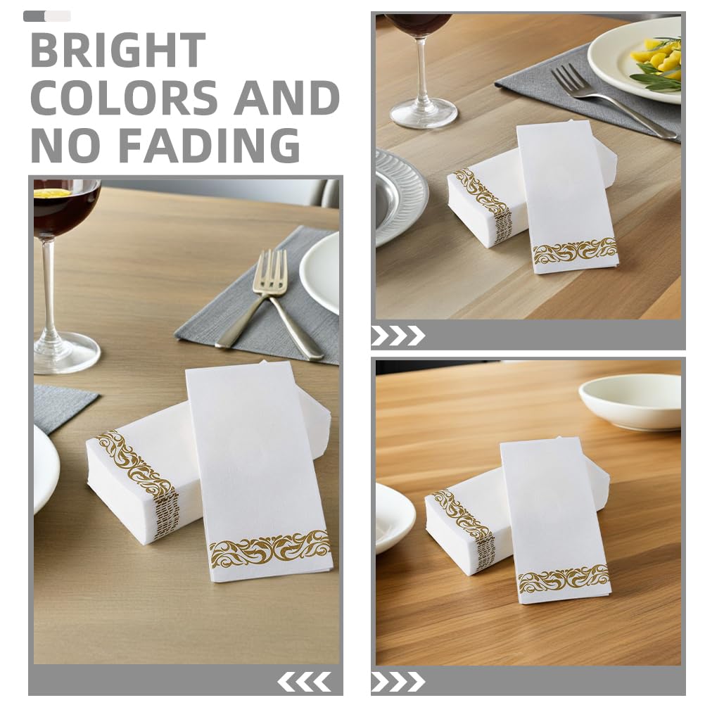 PLAFOPE 75 servilletas desechables: elegantes servilletas de papel de seda con estampado de 6 pliegues de 40 x 30 cm, ideales para bodas, cumpleaños y cenas formales.