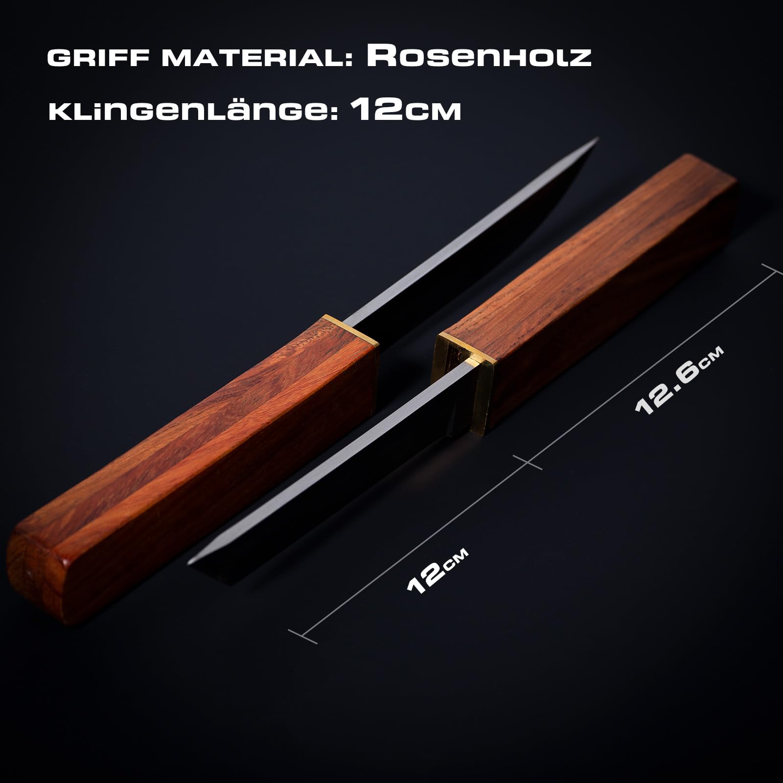 2-in-1 Doppelmesser, Jagdmesser mit Holzgriff, japanisches Messer.