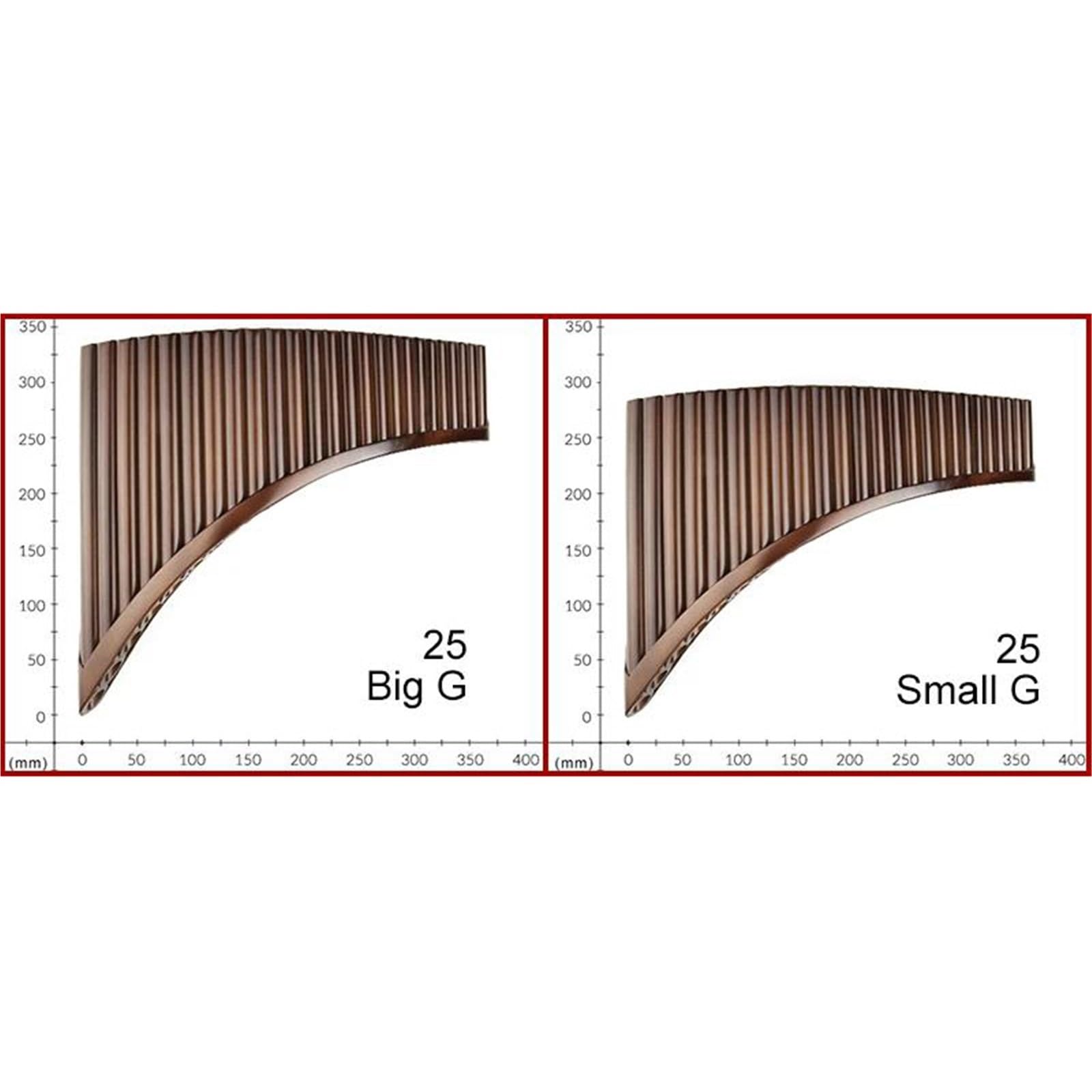 Pan Flute Instrument G Key 25 Pipes Pan Flute Pan Pipes Woodwind Musical Instrument Traditional Bamboo Made Pan Flute(L,B-G)