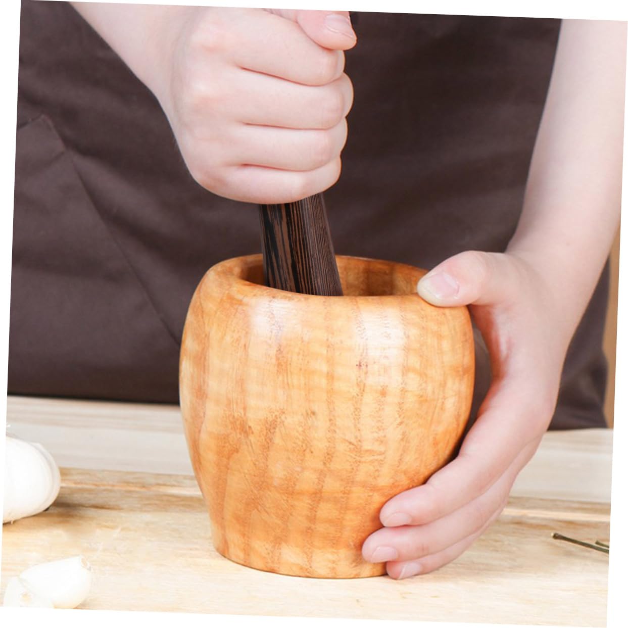 Solid Wood Garlic Pounder Kitchen Mashers Tool for Spice Home Use image 5