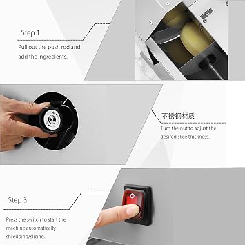 Electric Vegetable Slicer Electric Food Slice,Adjustable Vegetable Fruit Slicing Machine,Stainless Steel Meat Cutter for Hot Pot Barbecue Restaurant Hote