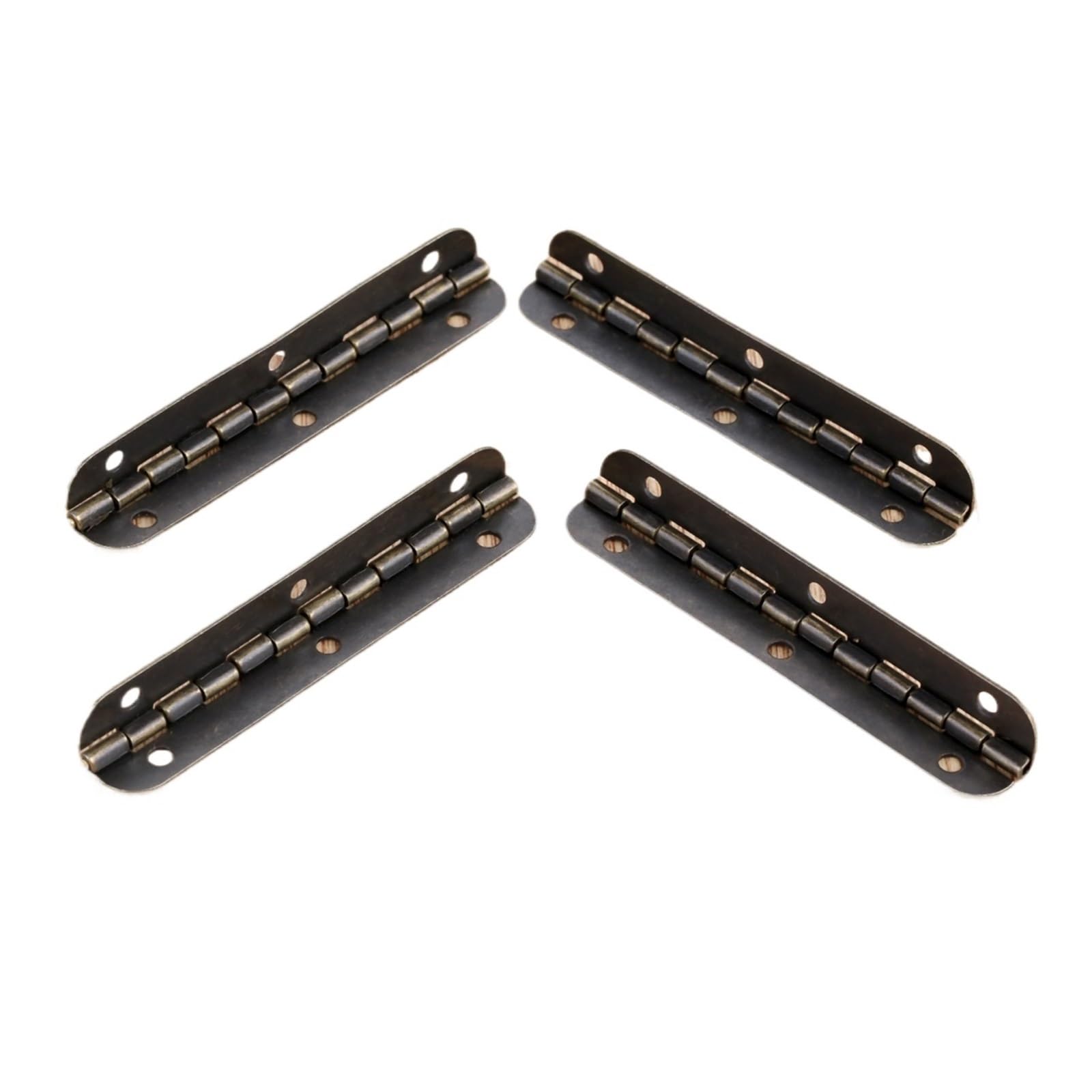 4pcs Hinges + 24 Screws 6 Holes 65 * 15mm Wood Hinges 90/180 Degree(Antique Bronze 180)