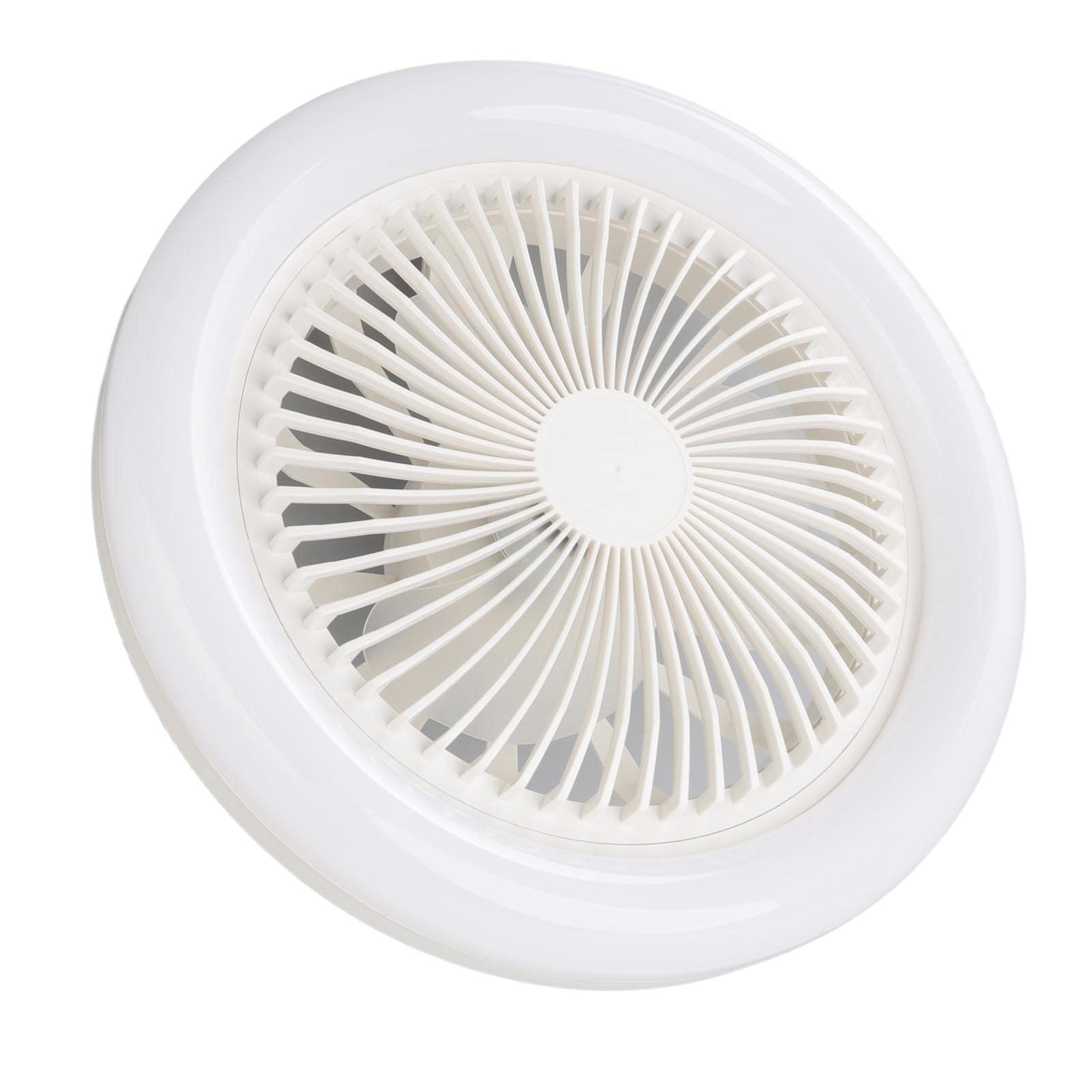 Generico Ventilatore a Soffitto con Luce LED E27 36W Silenzioso Telecomando | 3 velocità, 3 tonalità di luce, ABS trasparente, Paralume PC, Motore in rame, Attacco E27, 36W, 4W, 260mm