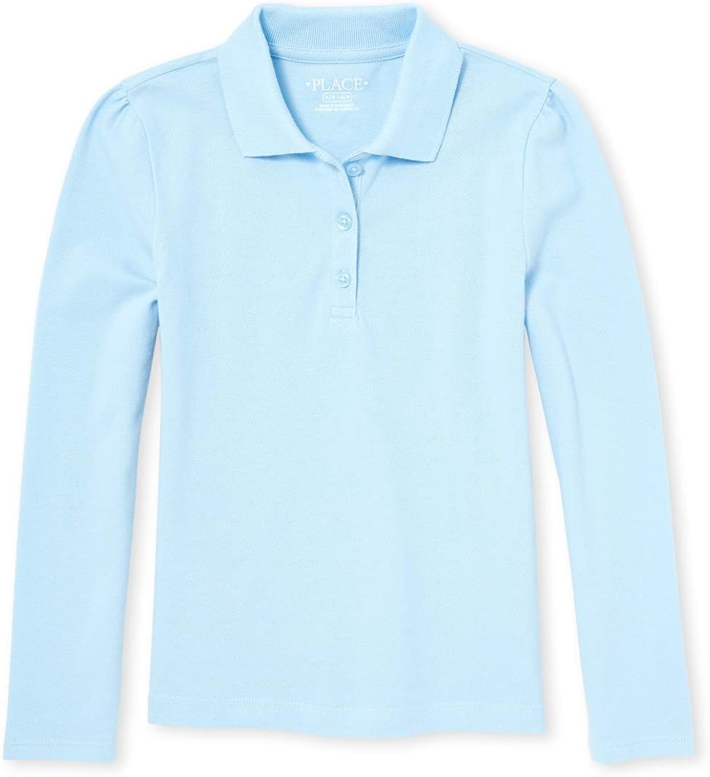 The Children's Place Girls' Uniform Long Sleeve Pique Polo: Clothing
