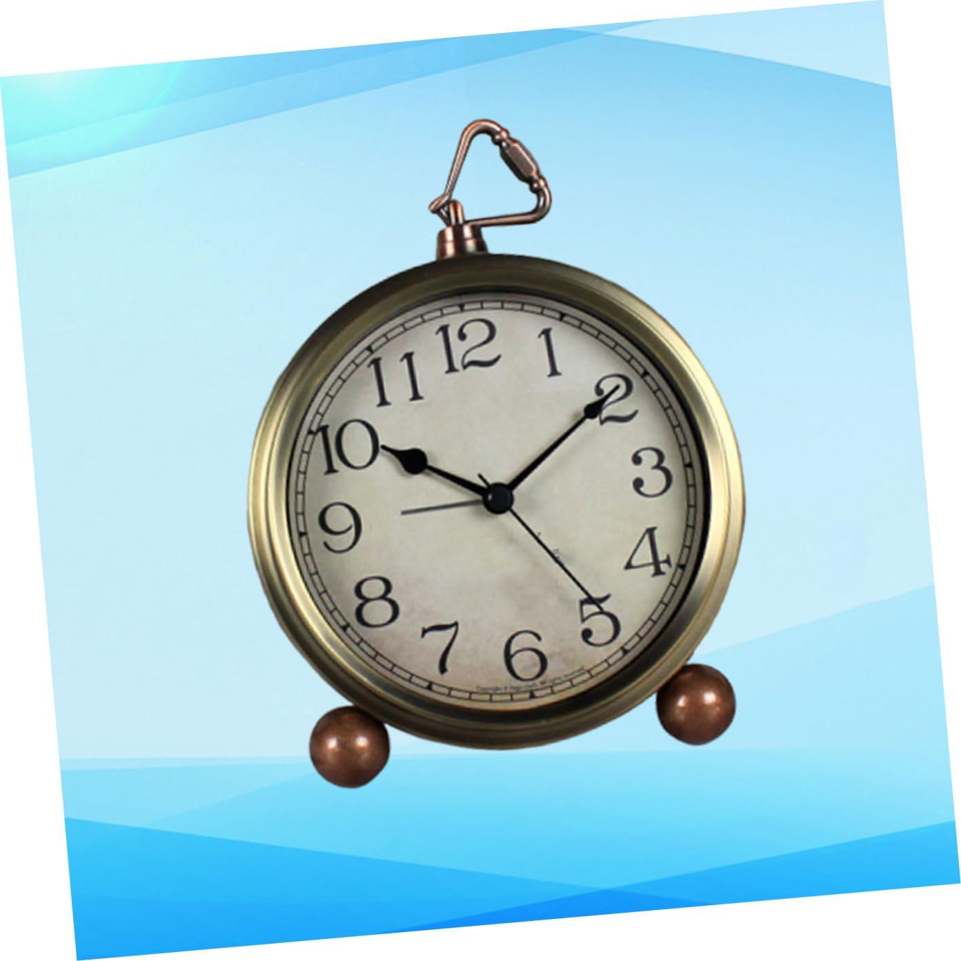 Vintage Retro Alarm Clock Desktop Analog Silent Non-Ticking Table Clock Home Office Decor Without Battery Number Display