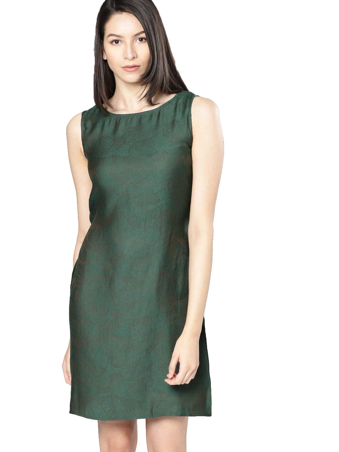 NUSHWomen Polyester Green Body Con Dress by Anushka Sharma(Knee-Long)