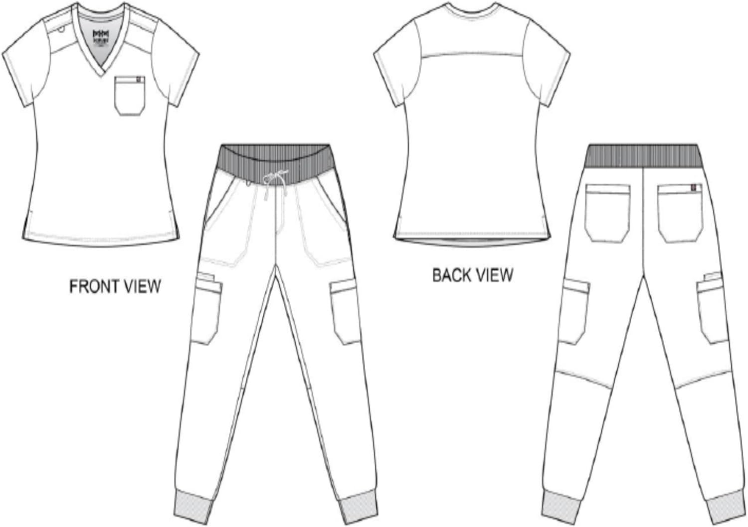 Womens Jogger Scrub Set Cool Stretch Modern Tuck-In Top 8 Pockets Yoga Jogger Scrub Set - Image 6