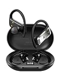 Wireless Earbuds Bluetooth 5.4 Headphones 53H Playtime Sport Earphones with LED Display,Over-Ear Buds Built in Mic in Ear Waterproof Headset for Workout Running Gaming - Black