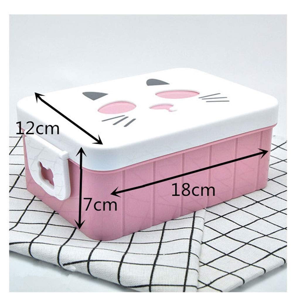 JINGYAN Boîte à bento Boîte à déjeuner isolée en Plastique pour l'école pour Enfants Bento Box Chauffée Femmes Portable Thermo Food Conteneur pour Bureau et Home Lunchbox(Pink)