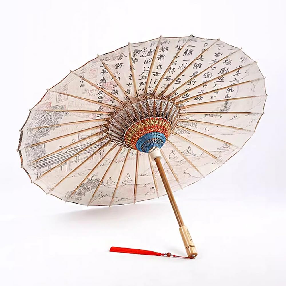 Handgefertigte Regenschirme Mit Orchideenpavillonmuster, Ölpapierschirme Für Regen Und Glanz, Altmodische Regenschirme,84CM