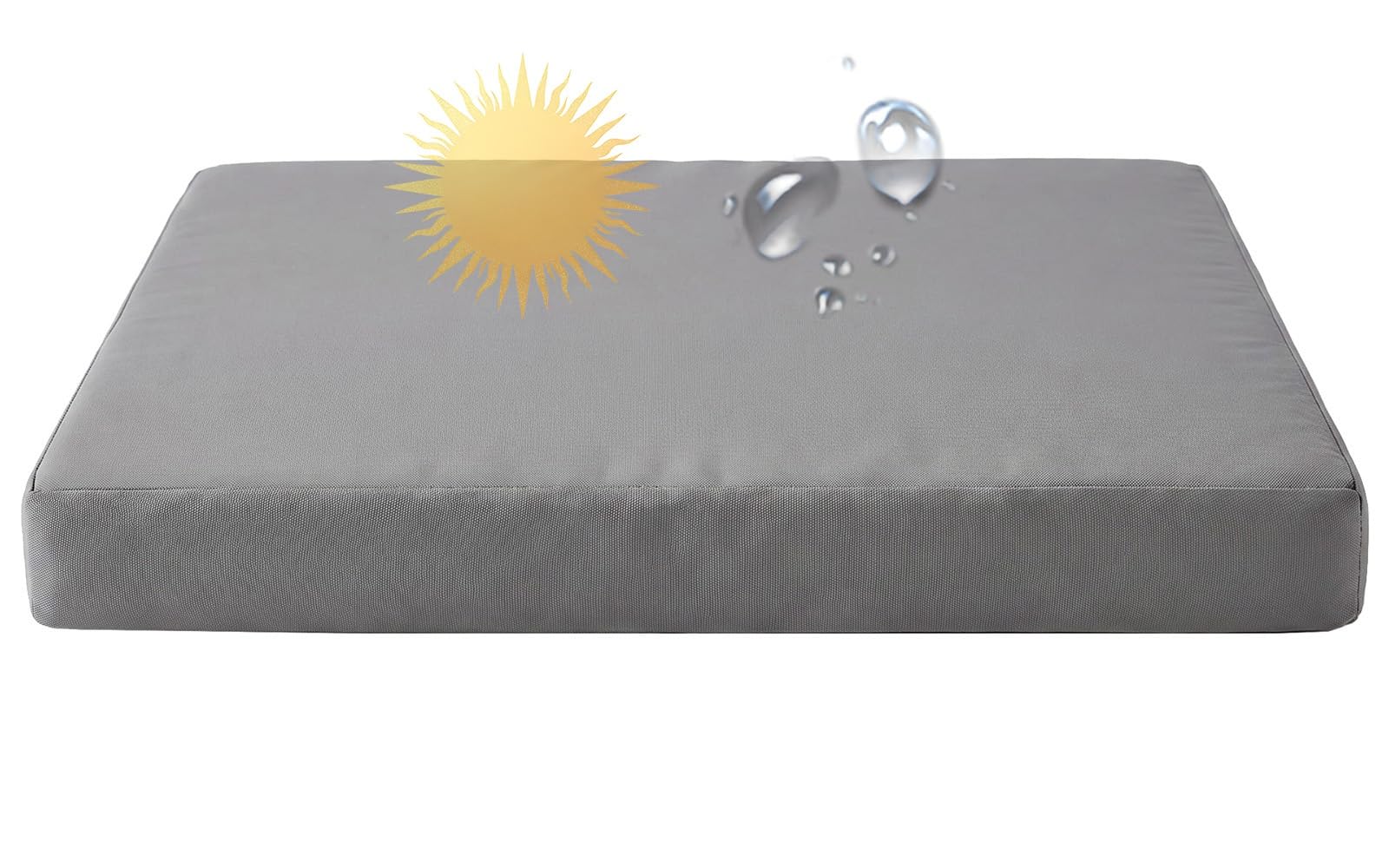 ILiemao 5cm/1.9" Thick Outdoor Bench Cushion Waterproof 80% 48 x 16 40x18 48x20 57 70 60 inch, Settee Couch Pads with Zipper Washable, Patio Swing Seat Cushion with Filling(Grey,170x35 cm 67x14 in)