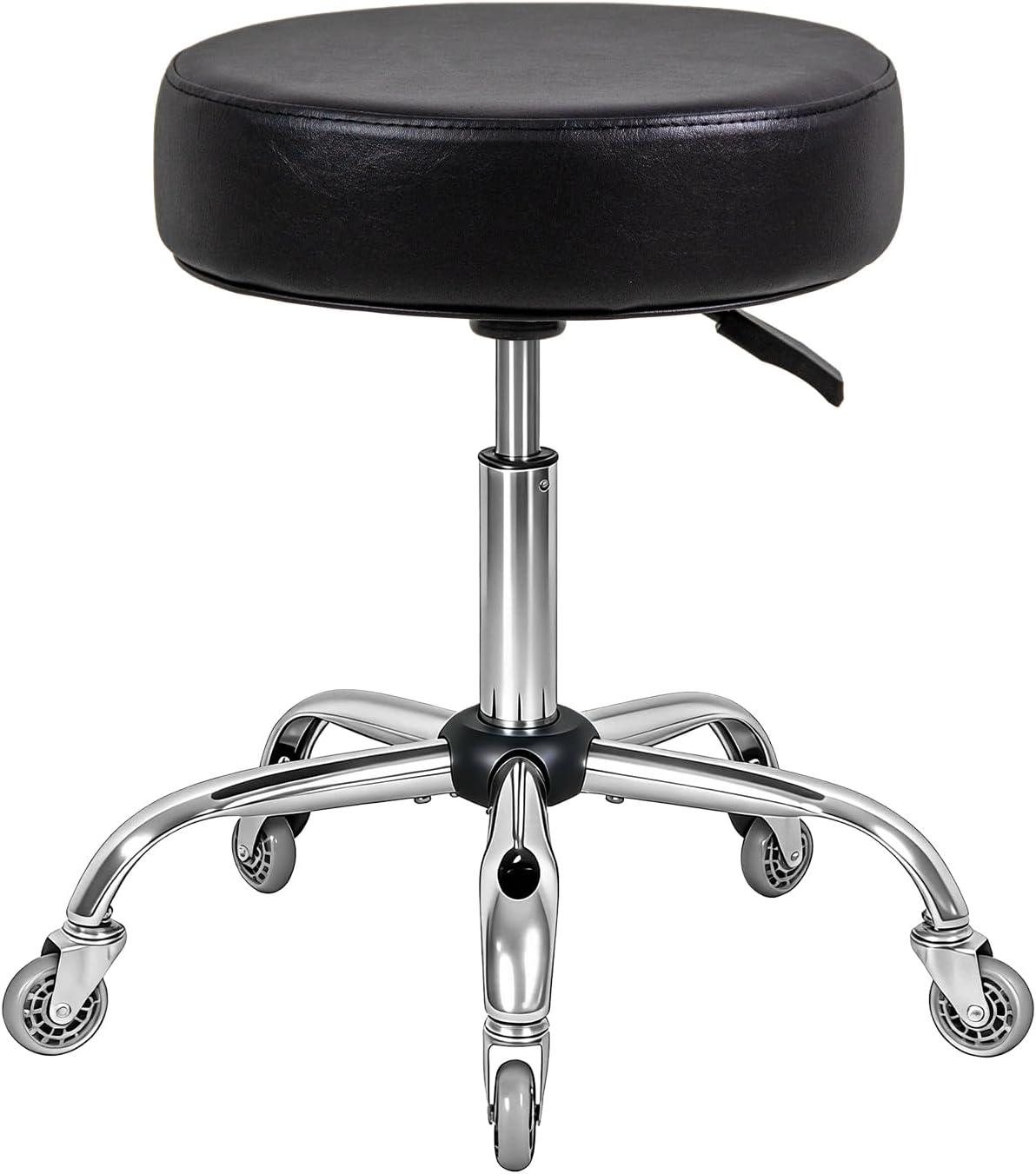 Antlu Rolling Stool with Wheels Heavy Duty, Adjustable Roller Stool for Medical Salon Tattoo Massage Work Office (Black, 450 Lbs Capacity)
