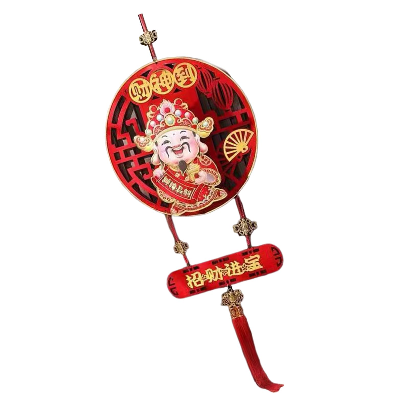 Tsophreniq Electric God of Wealth Figurine Pendant Good Luck Shaking Head God of Wealth Figurines Hangings for Festival Ambiances Fortunes Bringing Accessory