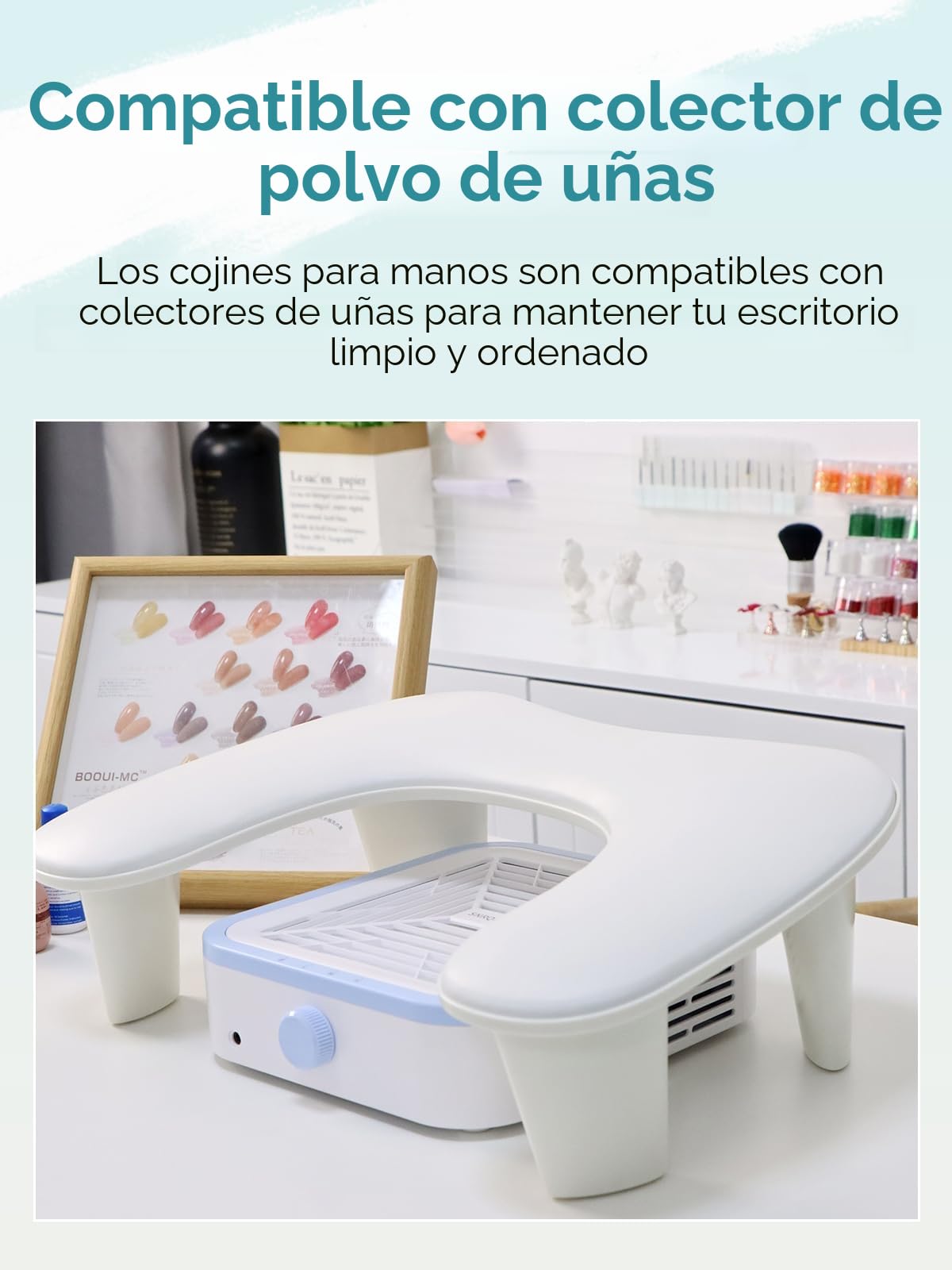 Reposabrazos de uñas para manicura: Reposabrazos para uñas soporte de piel para uñas, reposamanos de uñas, cojín de Manicura blanco, cojín Antideslizante para Salón de arte de uñas(Bianco)