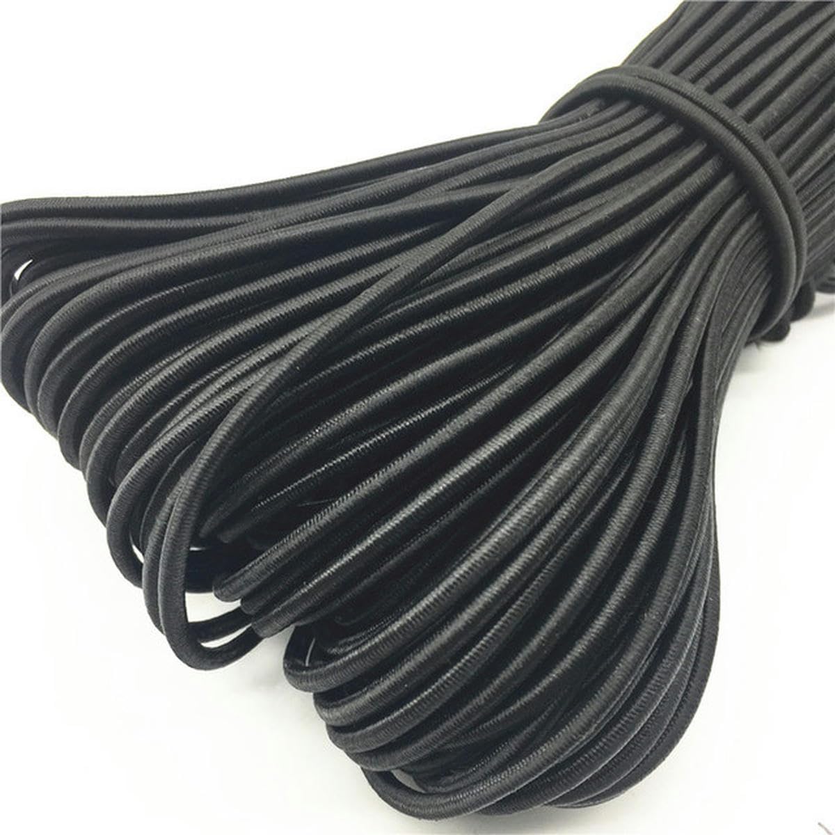 Gumka do szycia, 1 MM/2 MM/3 MM biały/czarny okrągły tic opaski gumowe tic liny ślubna taśma tic do odzieży dla majsterkowiczów akcesoria krawieckie(Black 5mm,5M)