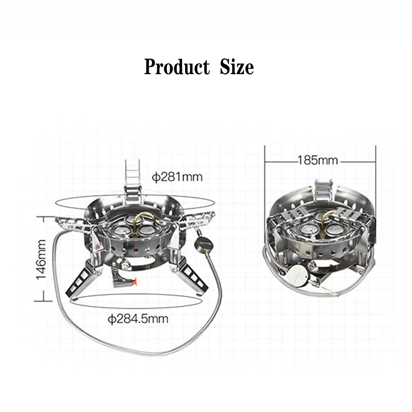 Estufa de gas butano para camping, quemador plegable portátil de 6800 W con encendido piezoeléctrico, ideal para cocinar al aire libre, senderismo, barbacoa y aventuras de pesca