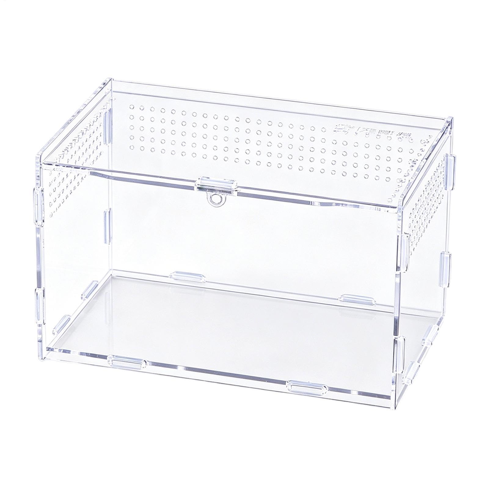 Spider Enclosure - 20x12x12cm Escape Proof Acrylic Breeding Tank, Jumping Spider House, 450g Solid Top, 360 Degree Acrylic Clarity For Praying Mantis Arboreal Reptiles