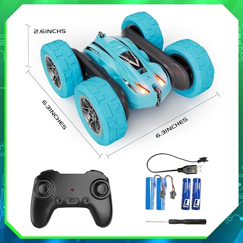 Miniatura 6 de Auto a control remoto, autos a control remoto de doble cara giratoria de 360, 2.4Ghz todo terreno 4WD todoterreno Monster Truck Car juguete para