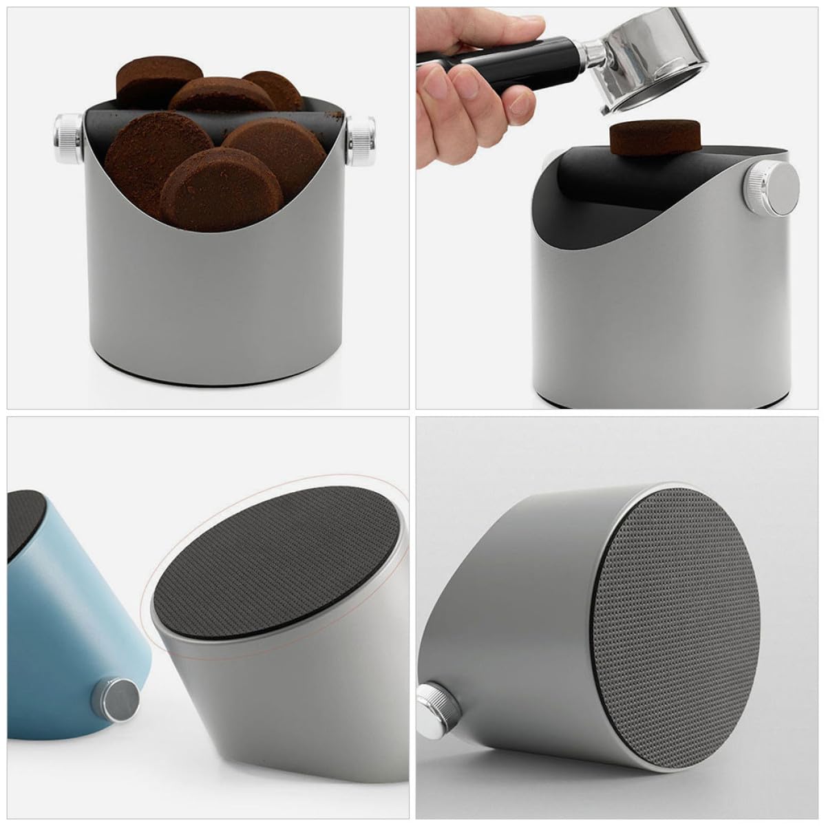 SHINEOFI Kaffeepulver Abklopfbehälter Stahl Espresso Abklopfbehälter Kaffeezubehör Für Kaffeestationen Kaffeerestebehälter Für Zuhause Und Cafés