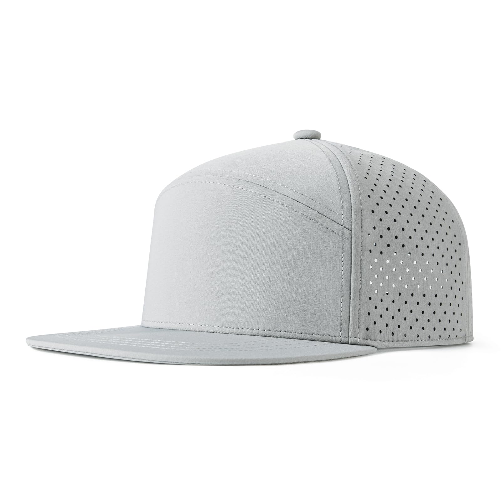 Men Flat Brim Adjustable Performance Hat Snapback Laser Perforated Baseball Cap