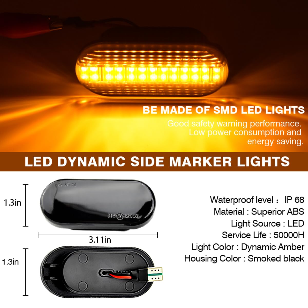 2 szt. Dynamiczny LED Bokser/Kierunkowskaz Sekwencyjny Compatible For VW Transporter T5 Polo Golf 3 4 Passat B5 Sharan Lupo Bora Multivan CANBUS Bez Błędów Wodoszczelny