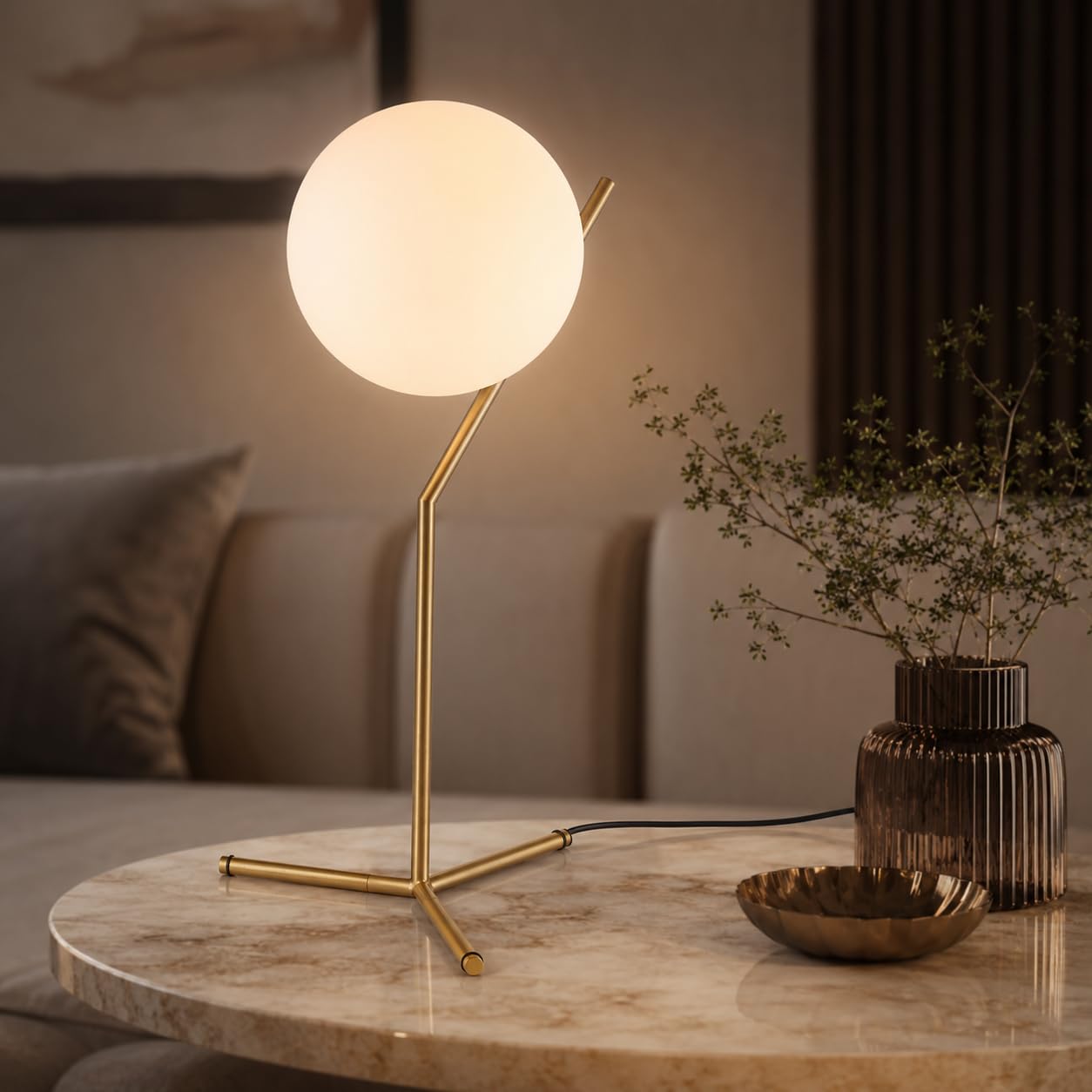 BARCELONA LED Lampada Tavolo NOLA Sfera Vetro E27 Oro