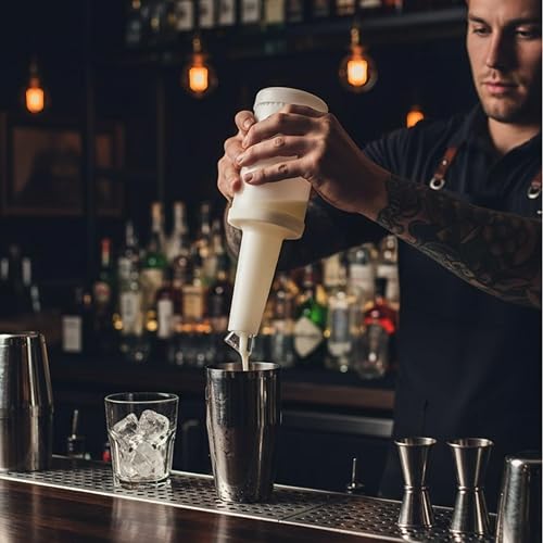 Miniatura 2 de Juego de 3 botellas blancas de 1 cuarto de galón para verter y almacenar jugo de fruta y licor, suministros de bar, botellas de plástico para verter