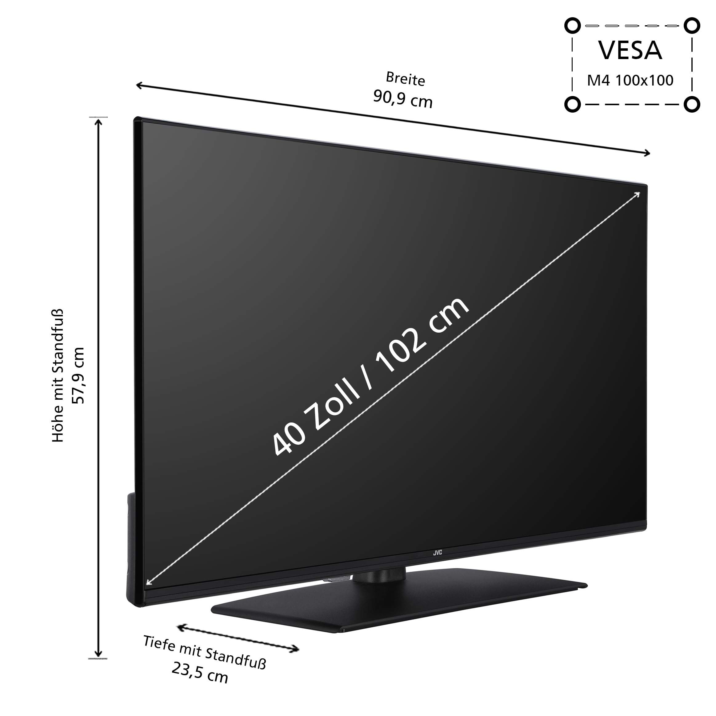 JVC LT-40VF5355 40 Zoll Fernseher / TiVo Smart TV (Full HD, HDR, potrójny tuner) [Energieklasse E] (823995)