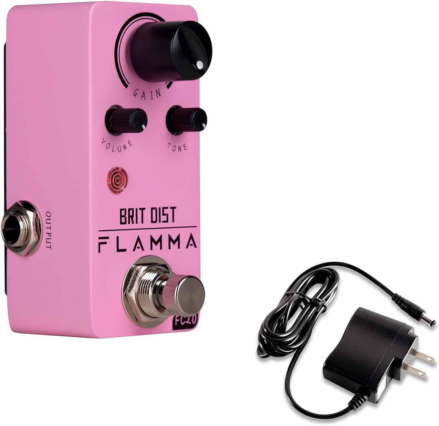 FLAMMA FC20 Distortion Pedal and 9V 300mA Power Supply